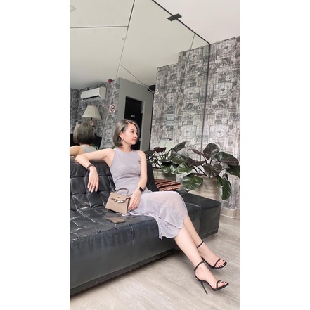 giày cao gót Calla - sandal hở gót mũi vuông cao 7-9cm
