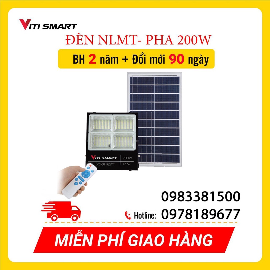Đèn pha năng lượng mặt trời VITI SMART công suất - 200W