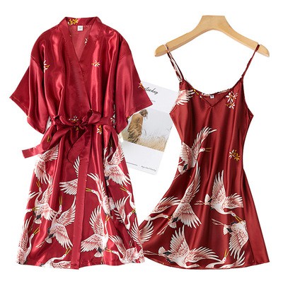 Áo Choàng/ Đầm Ngủ Vải Lụa Quyến Rũ Thời Trang Cho Nữ M-Xxl
