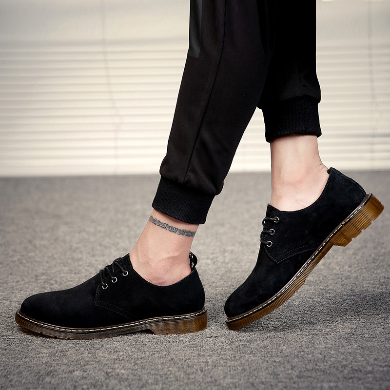 Giày Đốc nam da bò lộn 2 màu nâu và đen giá tốt.