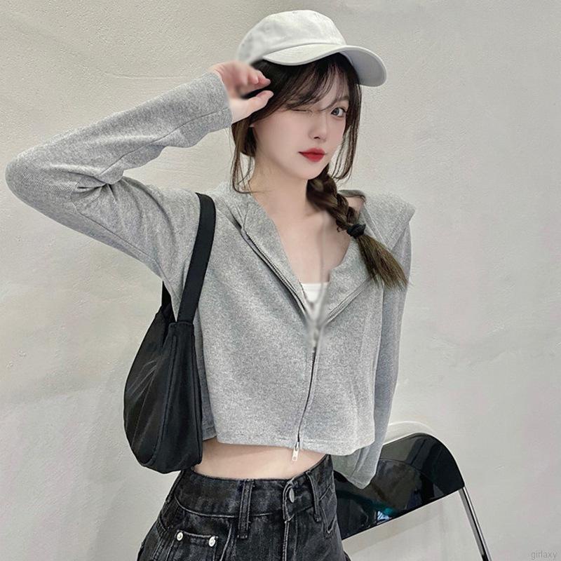 Áo Khoác Nữ Dài Tay Có Mũ Màu Sắc Thời Trang Hàn Quốc