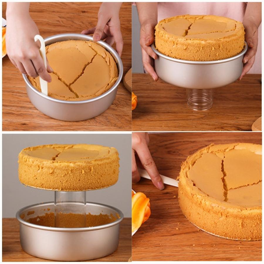 Khuôn Tròn Nướng Bánh Bông Lan Gato Dụng Cụ Làm Bánh Sinh Nhật Đường Kính 2 inchs 4inchs Nhôm Trắng Cao Cấp
