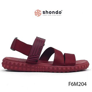 SHAT SHONDO - Giày Sandal Quai Chéo Shondo F6M204 Đỏ rượu