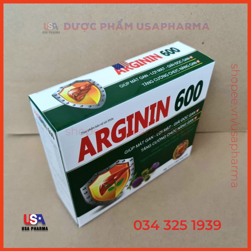 Viên uống ARGININ 600 Giúp tăng cường chức năng gan - HỘP 60 VIÊN