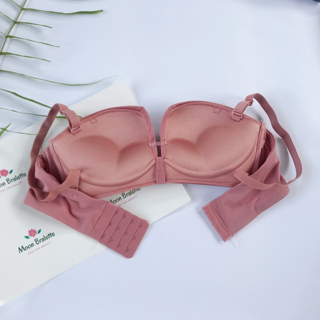 Bộ đồ lót, áo ngực đúc su không gọng cup ngang tạo khe push upcho nữ AS116