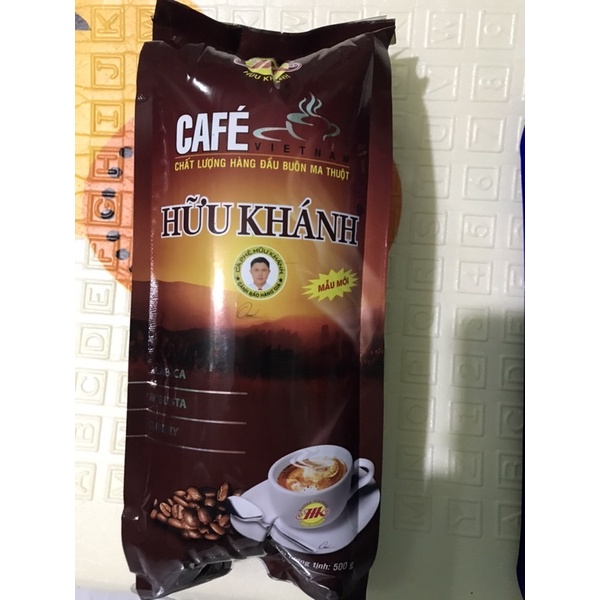 Cà phê Hữu khánh mẫu mới túi zip gói 500gam