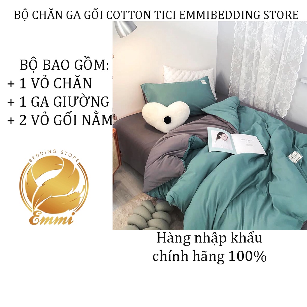 Bộ Chăn Ga Gối Cotton tici Emmibedding