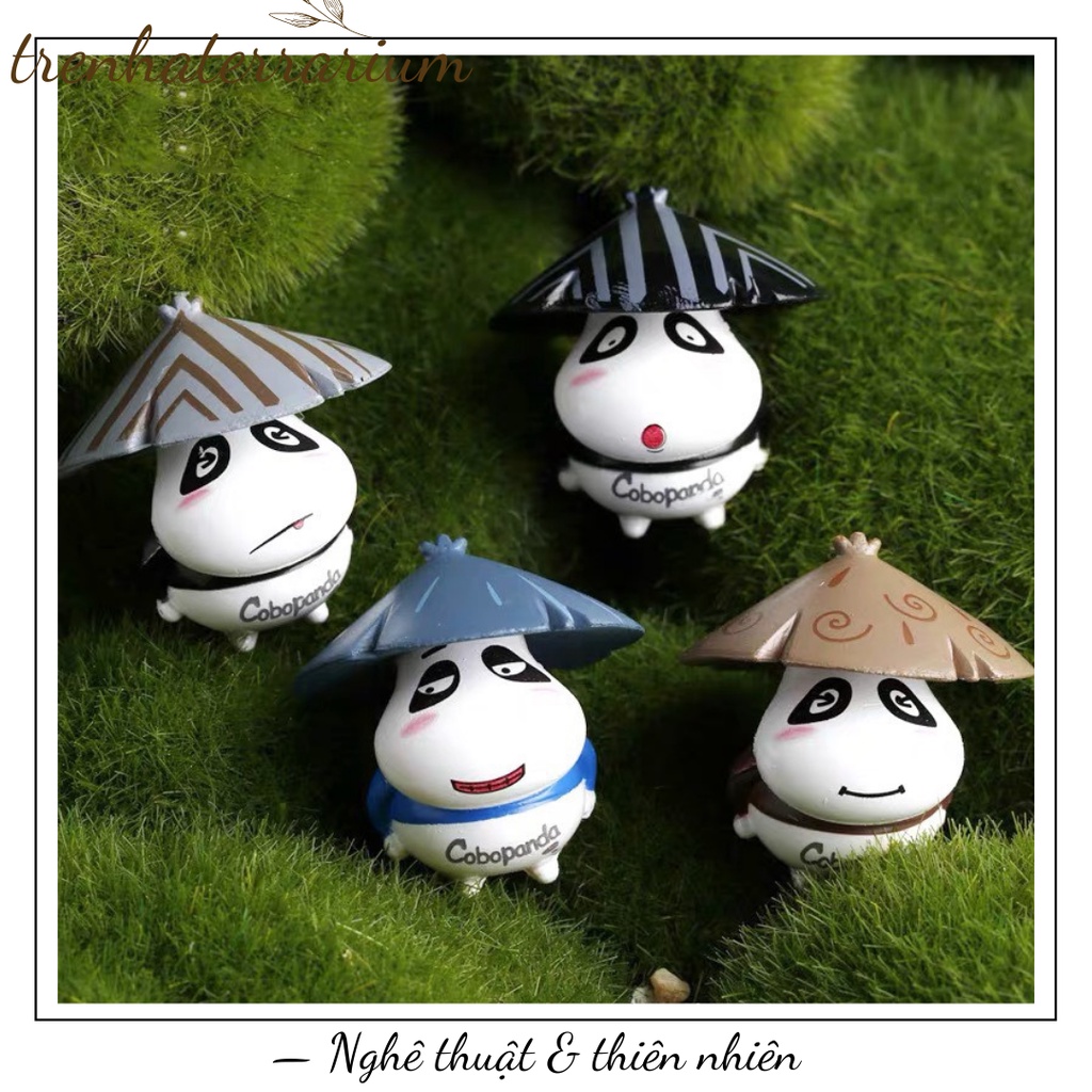 Tiểu cảnh gấu trang trí sen đá, xương rồng, terrarium, charm slime, cây cảnh mini, cây để bàn, đồ trang trí