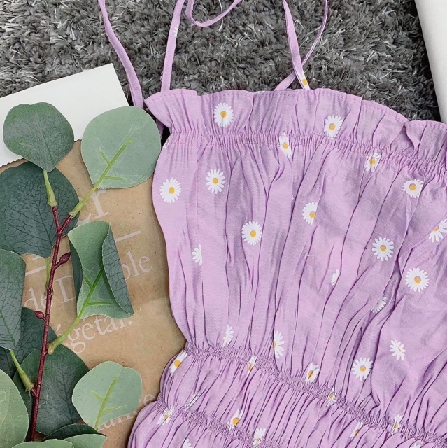 Áo Ống Cột Dây Vai Hoa Cúc Tím | BigBuy360 - bigbuy360.vn