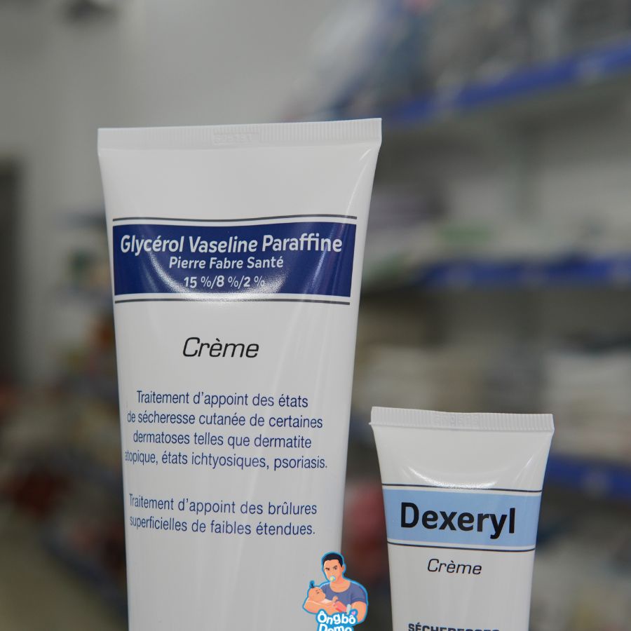 Kem nẻ dưỡng ẩm Dexeryl Creme 50g và Glyxeron 250g, dưỡng da cho bé tránh nứt nẻ, chàm sữa - Ongbodemo