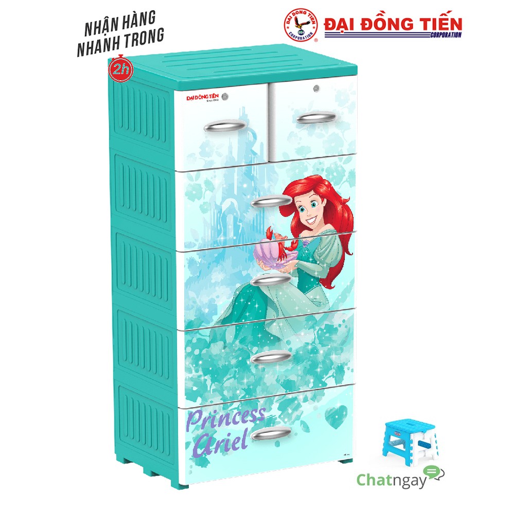 TỦ NHỰA ĐẠI ĐỒNG TIẾN FAIRY P1821 XANH LÁ PRINCESS ARIEL - NHẬN NGAY QUÀ TẶNG