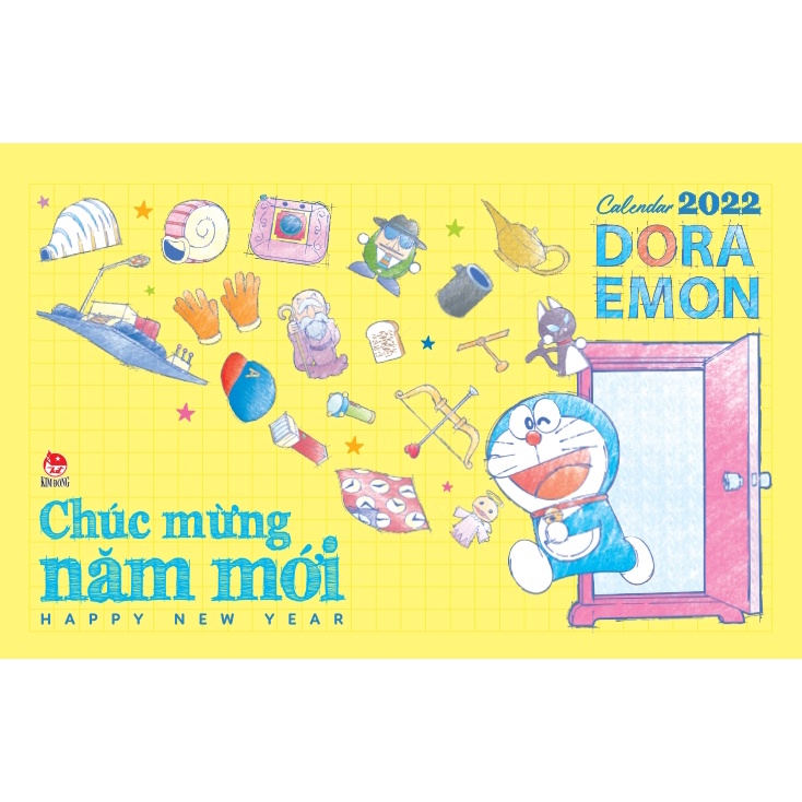 Lịch để bàn Doraemon 2022 - Tặng kèm 1 bảng Sticker - NXB Kim Đồng