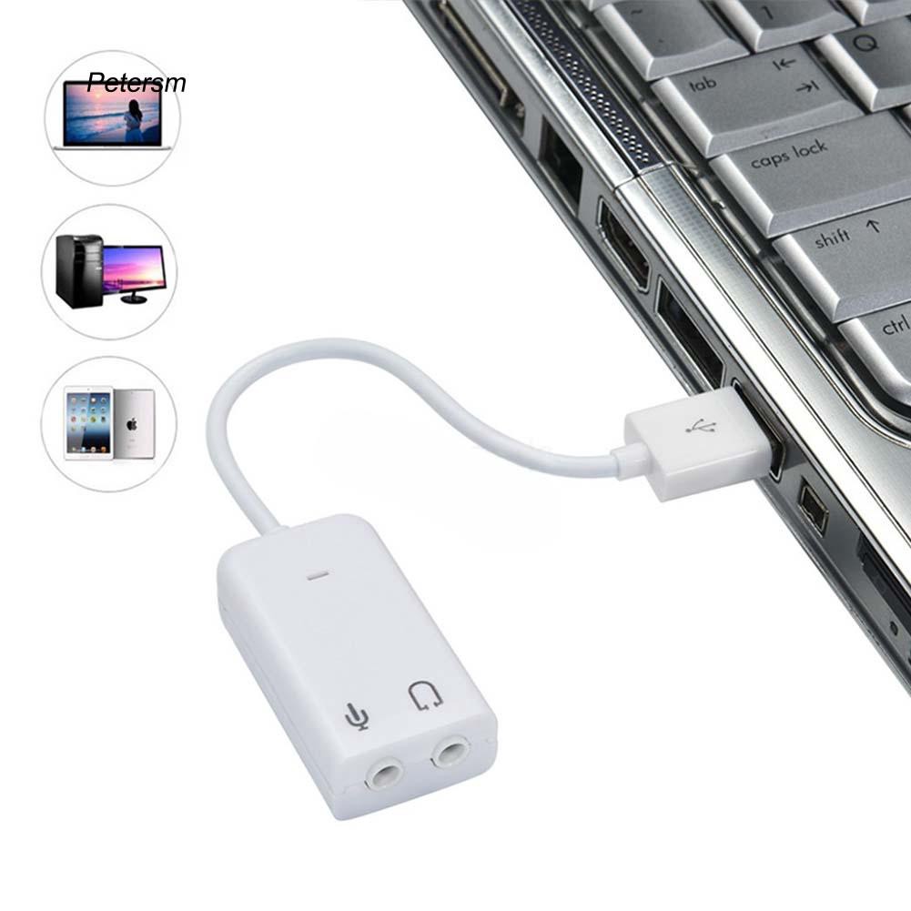 Card âm thanh USB hai kênh giắc cắm 3.5mm kèm dây cáp