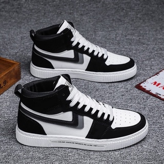 Giày sneaker cổ cao đen trắng, size nam nữ từ 36-43, hottrend 2021