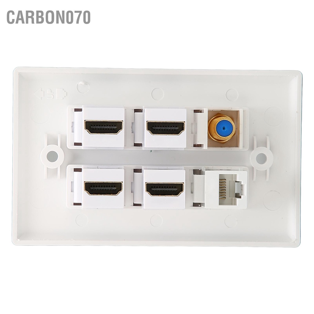 Carbon070 Tấm tường 6 cổng HD Giao diện đa phương tiện CAT6 TV F Head Ethernet cho văn phòng gia đình