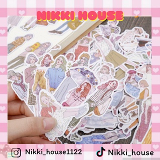 Sticker cô gái phong cách vintage