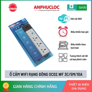 Mua   SALE LẤY ĐÁNH GIÁ   Ổ Cắm Thông Minh wifi Rạng Đông OC02.WF 5 MÉT -  2500W - 3 Ổ CẮM   GIAO NHANH 2H HCM  