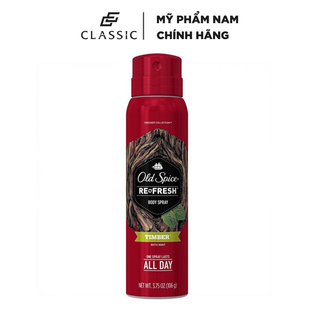 Xịt Khử Mùi Old Spice Timber Refresh Body Spray