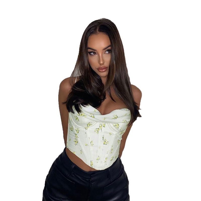 Áo Lửng Hai Dây In Hoa Gợi Cảm Cho Nữ