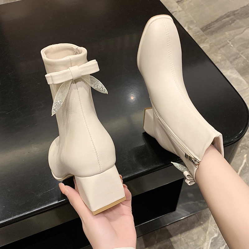 ❄❄❄ Boot Mũi Vuông Có Nơ Đính Phía Sau Siêu Xinh❄❄❄
