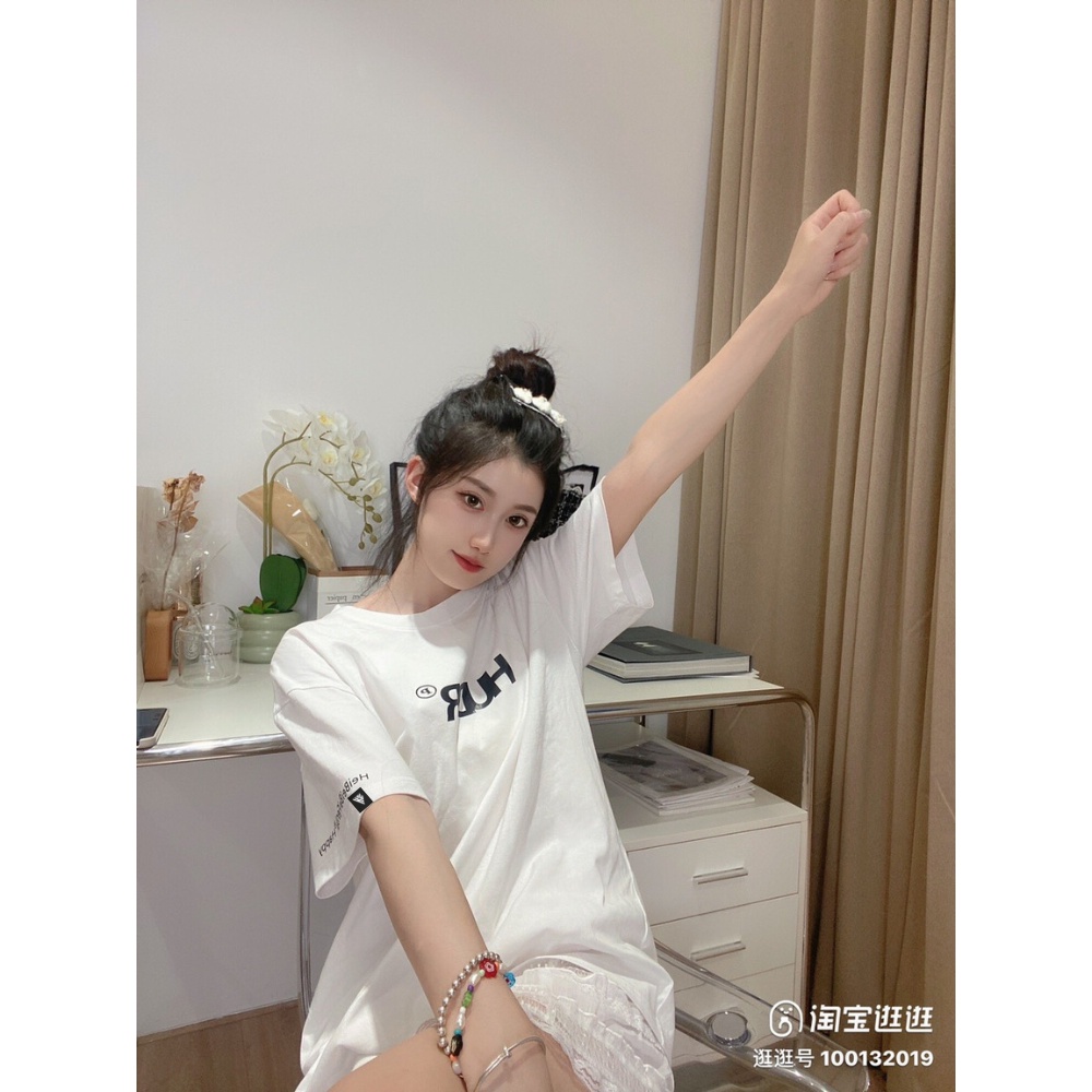 Áo thun phông logo tay Full size KL Unisex tay lỡ form rộng HEIBAIBAIFENBAI Unisex