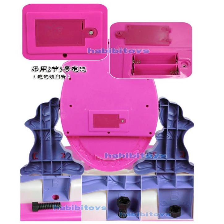 ZF โต๊ะเครื่องแป้งเด็ก ของเล่นจำลอง โต๊ะเจ้าหญิง โต๊ะเครื่องแป้งเจ้าหญิง โต๊ะเครื่องแป้ง ของเล่นเด็ก | BigBuy360 - bigbuy360.vn