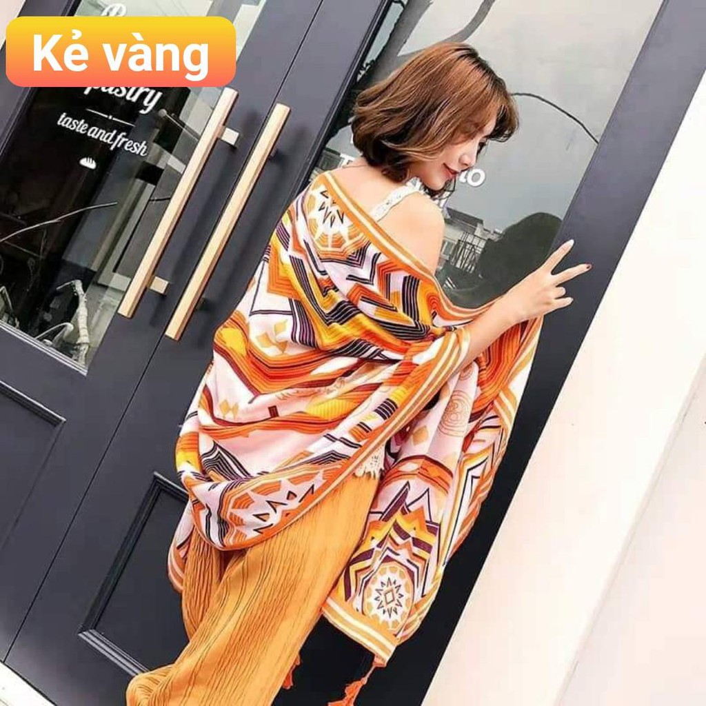 Khăn choàng Boho thổ cẩm, chất đẹp phù hợp với choàng đi biển, choàng dạo phố, choàng cổ cho mùa đông