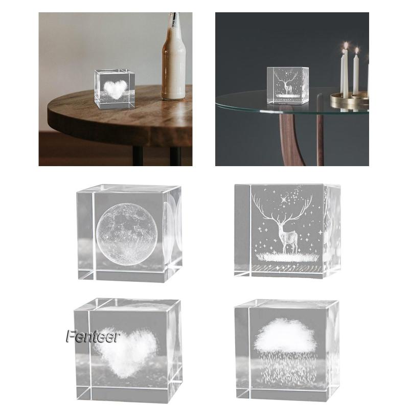 Khối Lập Phương Pha Lê 3D Trang Trí Ngày Valentine