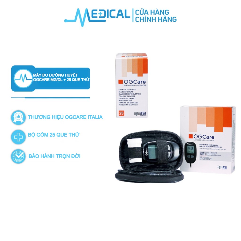 Máy đường huyết OGCARE đơn vị đo MG/DL kiểm soát đường huyết tại nhà hiệu quả - MEDICAL