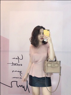 Áo somi peplum xếp ly