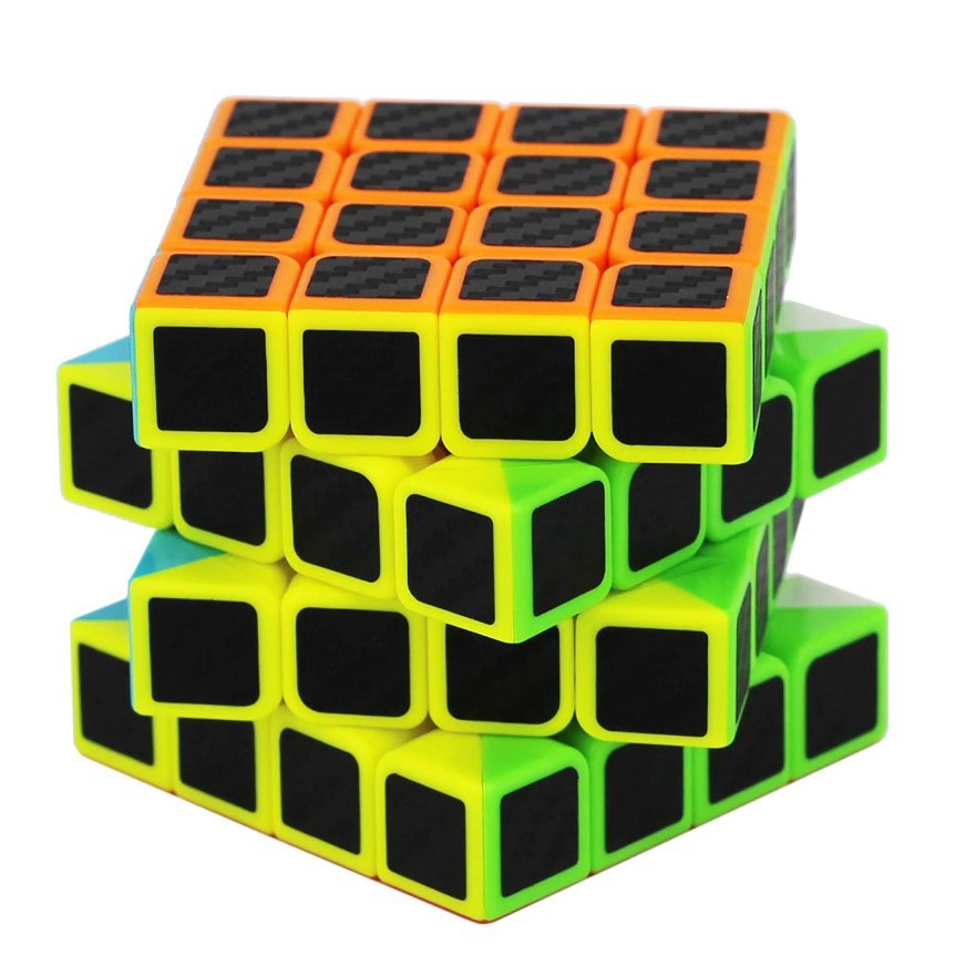 Rubik Carbon MoYu MeiLong 4x4, Đồ chơi trí tuệ Rubik 4x4 tặng kèm chân đế Rubik Moyu