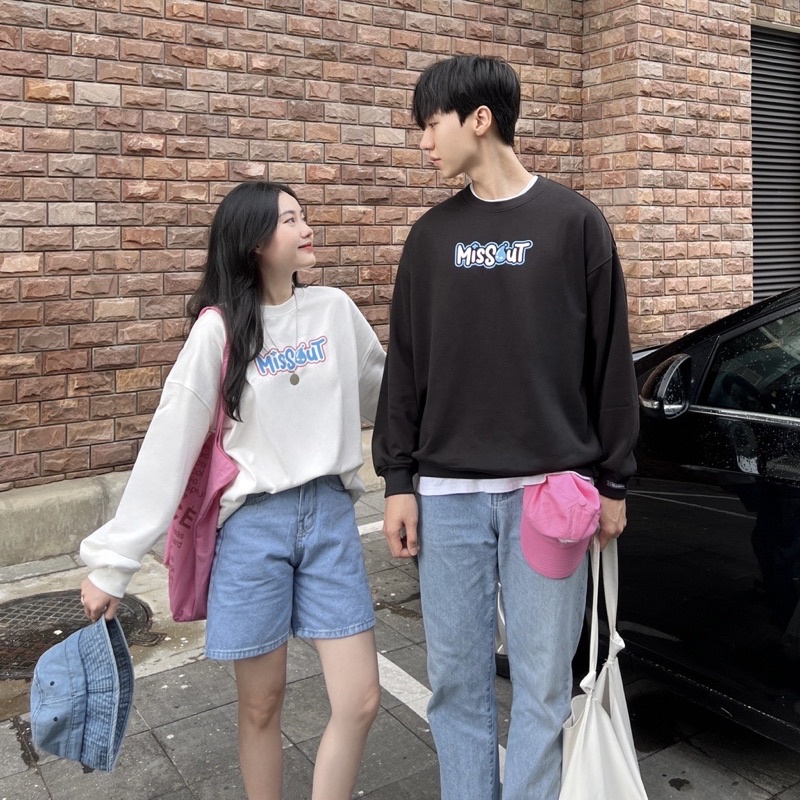 Áo sweater tay dài Missout Yuu Nam Nữ 2 màu chất nỉ da cá dày đẹp