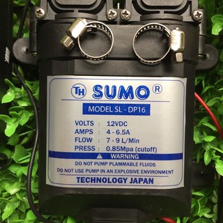 Máy bơm đôi SUMO tăng áp lực nước mini 12V 120W Lưu lượng 9L/phút Tự động hút nước sử dụng cho bộ tưới phun sương