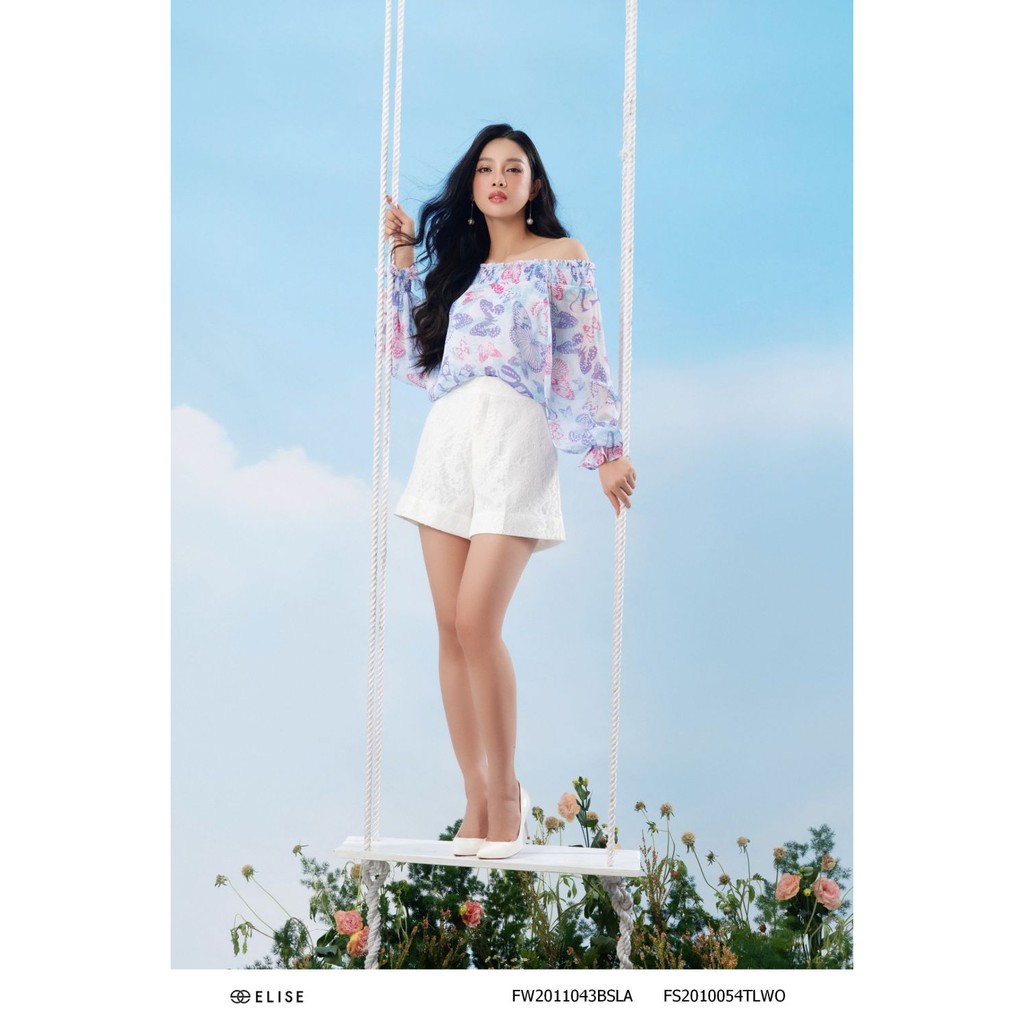 Sơ mi hoa trễ vai Elise