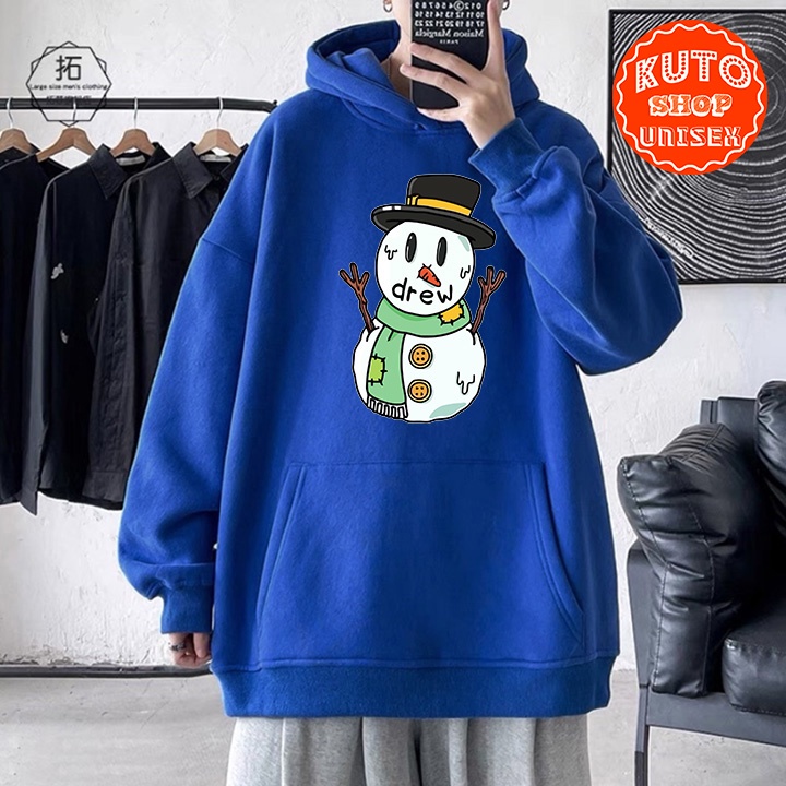 ÁO HOODIE DREW Người Tuyết - Nỉ Bông Cao Cấp In Pet Dày Dặn - Full Size Full Màu