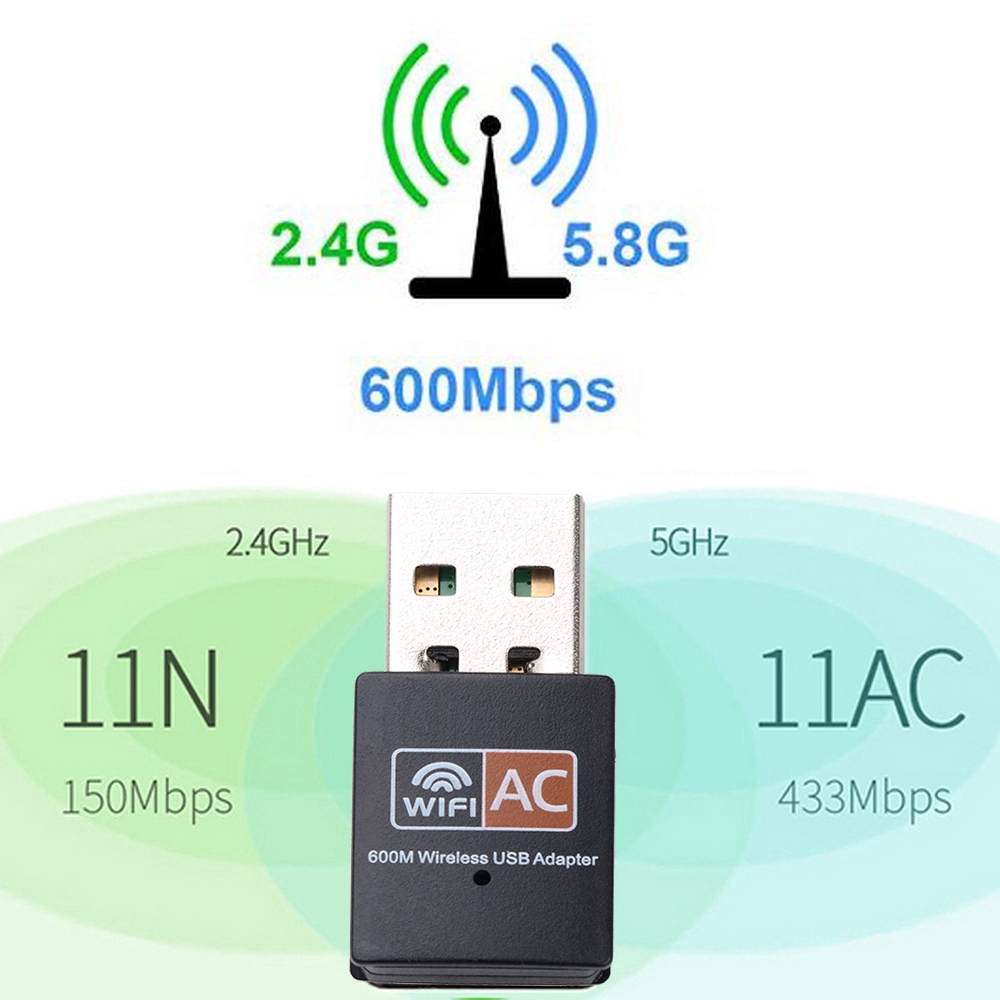 USB wifi 600Mbps 2.4G / 5G Ethernet Network Card / Wifi không dây | BigBuy360 - bigbuy360.vn