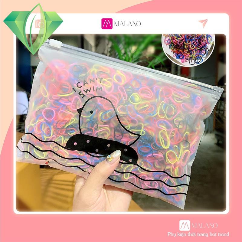 Dây Buộc Tóc SOLANO Dây Chun Buộc Tóc Set 1000 Chun Buộc Tóc Màu Sắc Cho Bé Gái FA-001286