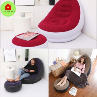 Đệm hơi, ghế hơi tựa lưng TẶNG KÈM BƠM ĐIỆN + ĐÔN GHẾ + BỘ VÁ