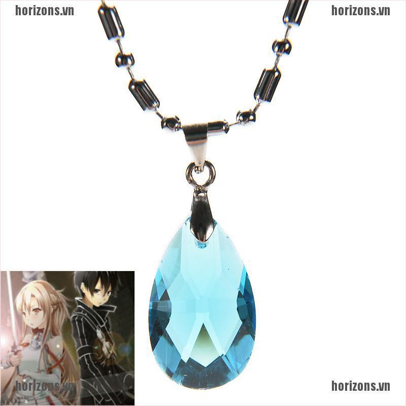 ZA Blue Crystal Necklace Cosplay 1PC New of Anime SAO Sword Art Online Heart of Yui FA