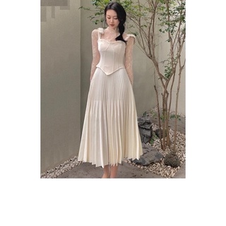 Đầm maxi đi biển, set 3 món, kiểu dáng tiểu thư nữ tính