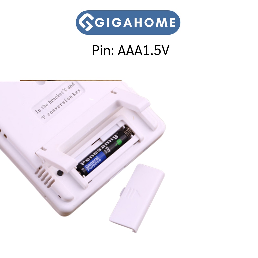 Nhiệt Kế Đo Độ Ẩm Không Khí, Nhiệt Độ Tích Hợp Đồng Hồ Điện Tử GIGAHOME 3361