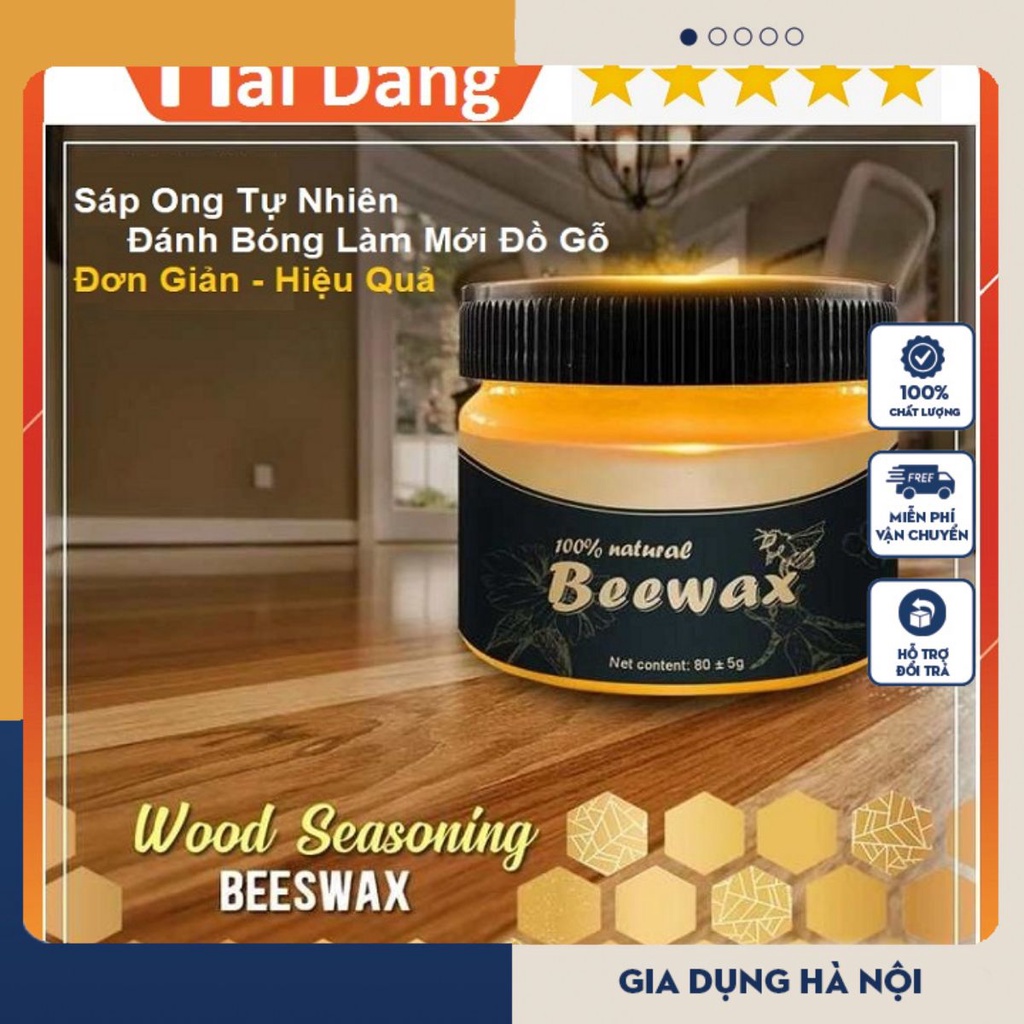 [Sẵn Hàng Cao Cấp] Sáp Ong Beewax Đánh Bóng Đồ Gỗ, Sáp Tự Nhiên Làm Bóng Bàn Ghế Gỗ - Tủ Gỗ - Sàn Gỗ Đa Năng