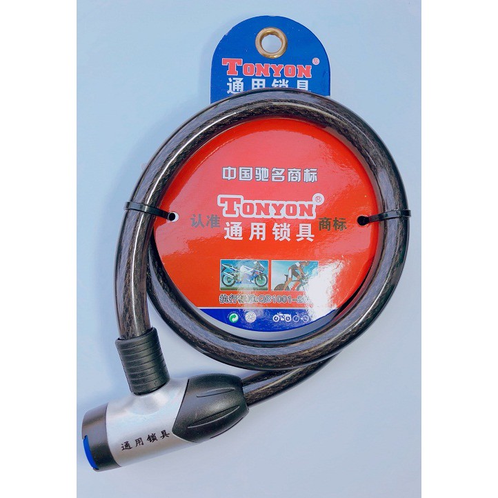DÂY KHÓA TONYON 15MMx800MM CHÌA ĐIỆN TỬ ( CHỐNG TRỘM XE ĐẠP, XE MÁY….. )