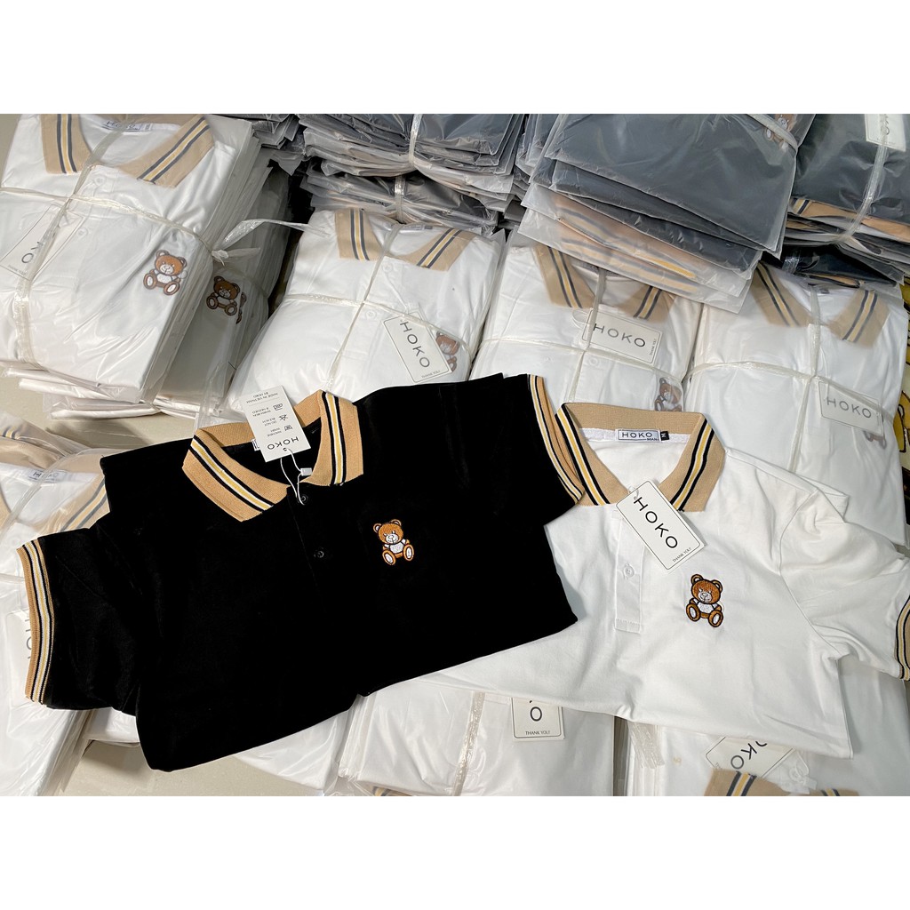 Áo thun nam nữ POLO vải cotton cao cấp ngắn tay in hình chú gấu cực sang trọng - TT14 | BigBuy360 - bigbuy360.vn