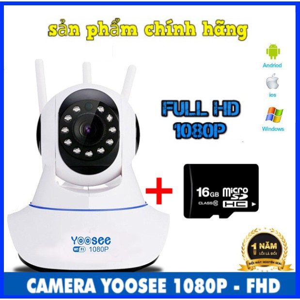 CAMERA IP YOOSEE 360, QUAN SÁT RÕ NGÀY VÀ ĐÊM, KÈM THẺ NHỚ