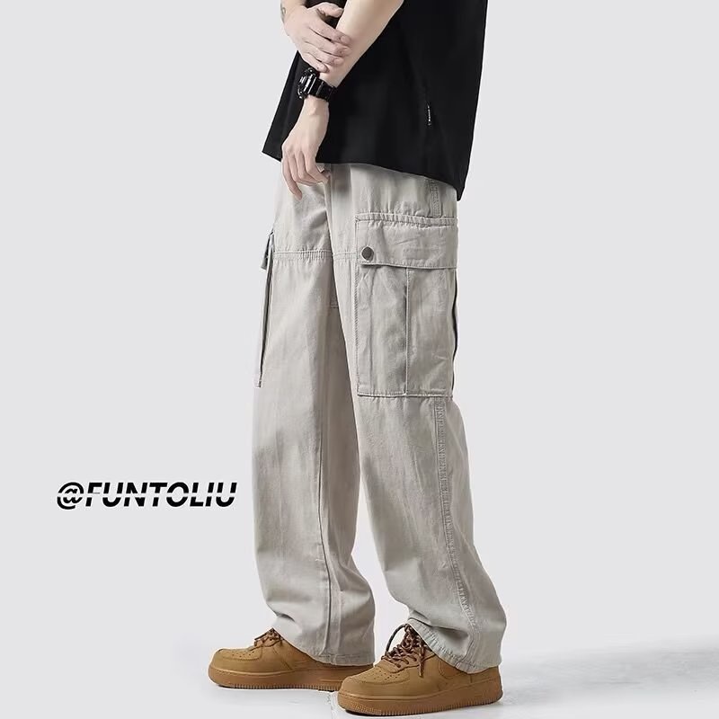 Quần túi hộp kaki HATTON GUTTO dáng dài thiết ống rộng chất vải đẹp không xù lông cho nam