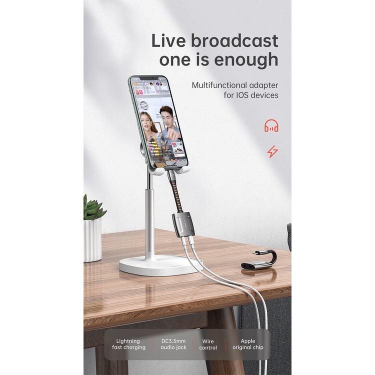 Mcdodo bộ chuyển đổi Dây Cáp Âm Thanh Aux Jack Cáp sạc 3.5mm fro ĐT táo CA-634