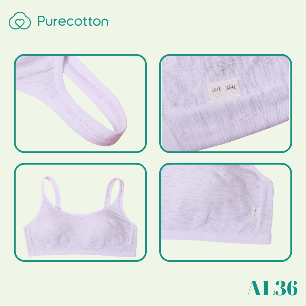 [Mã BMLT35] Áo lá học sinh Purecotton cho bé gái mới lớn chất liệu cotton cao cấp kiểu dáng chui đầu không đệm PC003