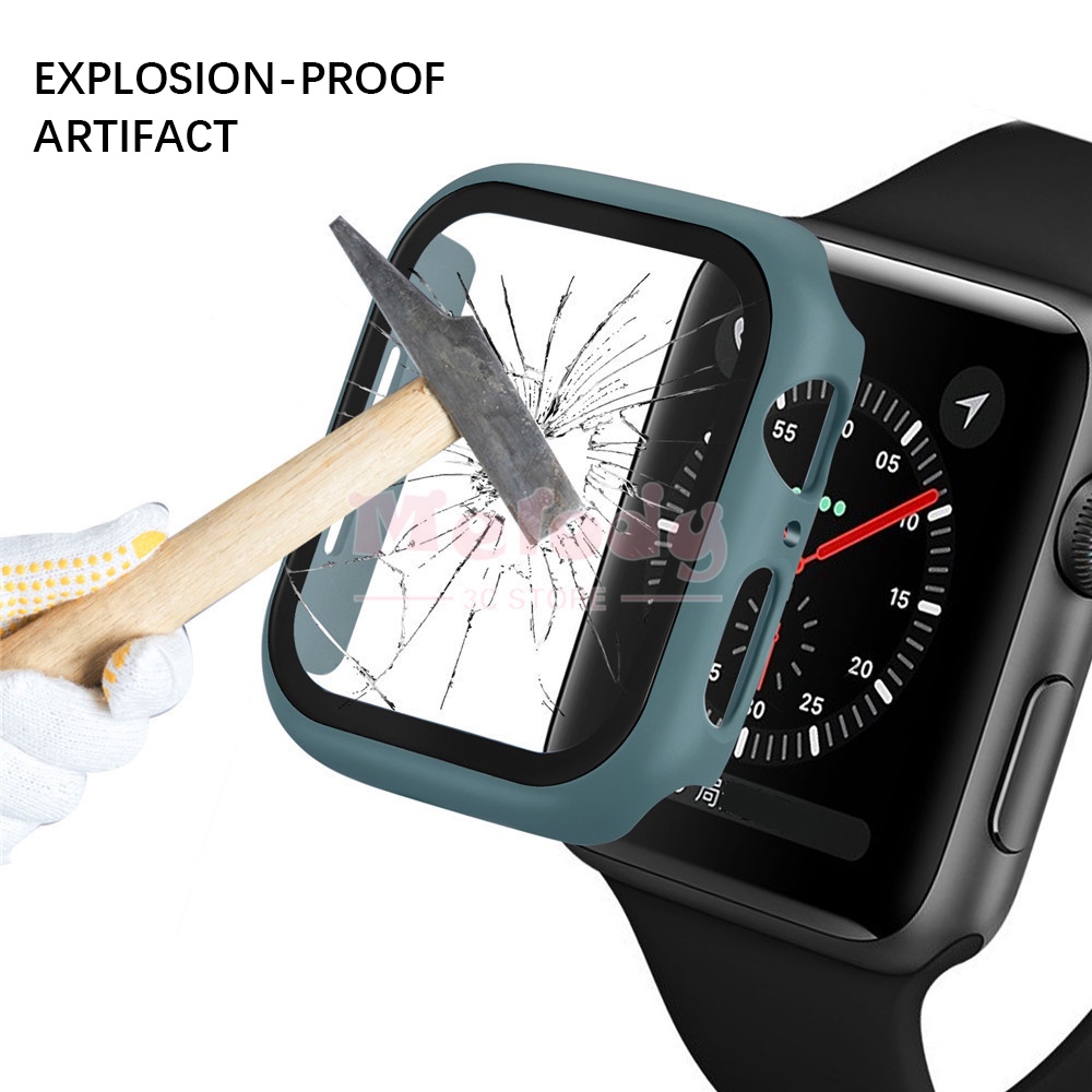 Ốp mặt đồng hồ kèm miếng dán bảo vệ mặt đồng hồ Apple Watch iWatch 6 5 4 3 SE 44mm 40mm 42mm 38mm