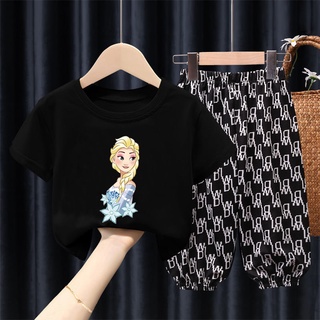 Set áo thun ngắn tay + quần 7 chấm bi thời trang cho bé